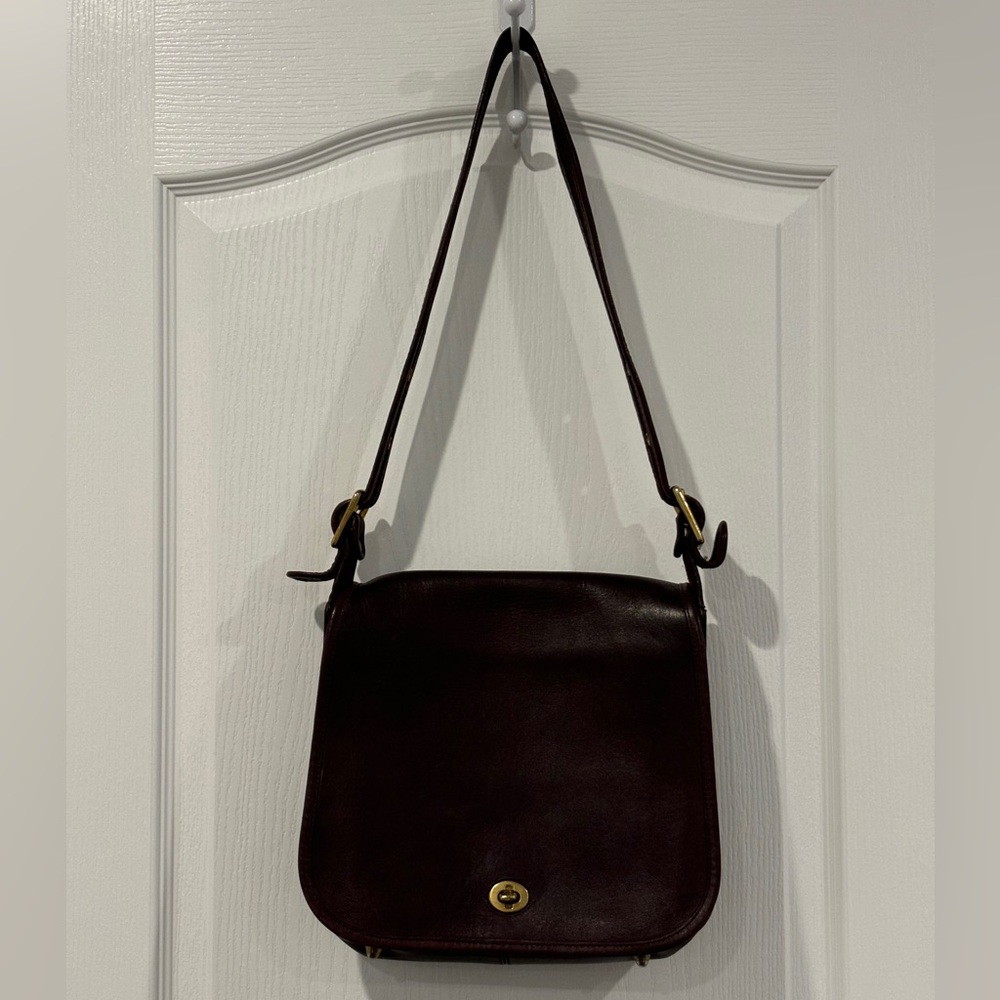 Vintage COACH Dark Brown Leather Stewardess Bag NYC